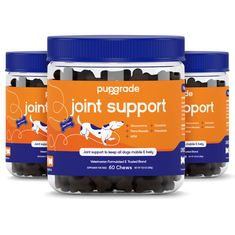 Image of three joint support chew jars.